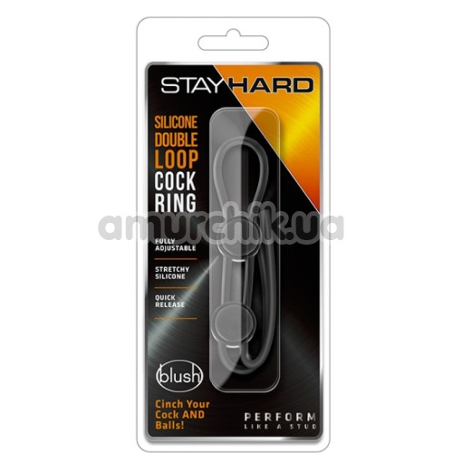 Эрекционное кольцо Stay Hard Silicone Double Loop Cock Ring, черное