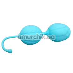 Вагінальні кульки Loveshop Silicone Flower Kegel Balls, блакитні - Фото №1