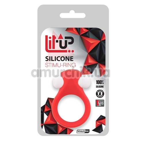Виброкольцо Lit-Up Silicone Stimu-Ring 2, красное
