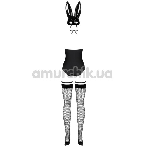 Костюм зайчика Obsessive Bunny, чорний: боді + маска + чокер + підтяжки