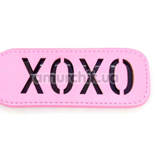 Шлепалка овальная DS Fetish Paddle XOXО, розовая 