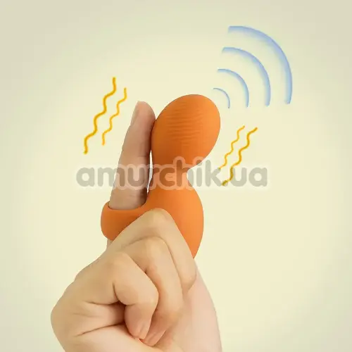 Вібратор на палець Sweet Em Velvet Lure Ring, помаранчевий