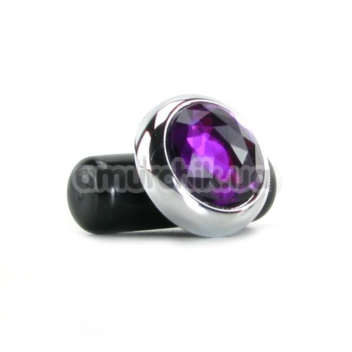 Клиторальный вибратор Precious Gem c фиолетовым кристаллом - Фото №1