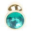 Анальная пробка с зеленым кристаллом Exclusivity Jewellery Gold Plug, золотая - Фото №2