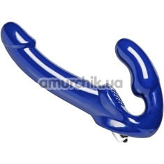 Безременевий страпон з вібрацією UStrap Revolver II Vibrating Strapless Strap On Dildo, синій - Фото №1