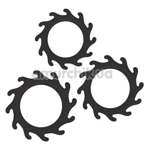 Набор из 3 эрекционных колец Renegade Gears, черный - Фото №1