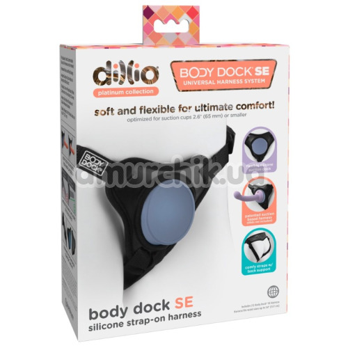 Трусики для страпона Dillio Platinum Collection Body Dock SE, чорні