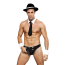 Костюм гангстера JSY Sexy Lingerie 4981, черный: трусы + галстук + манжеты + шляпа + игрушечный пистолет - Фото №1