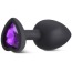 Анальная пробка с фиолетовым кристаллом Silicone Jewelled Butt Plug Heart Small, черная - Фото №6