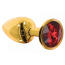 Анальная пробка с красным кристаллом Taboom Bondage In Luxury Butt Plug Diamond Jewel Small, золотая - Фото №4