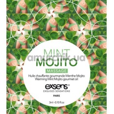 Масажна олія з зігріваючим ефектом Exsens Mint Mojito Massage - Мохіто, 3 мл - Фото №1