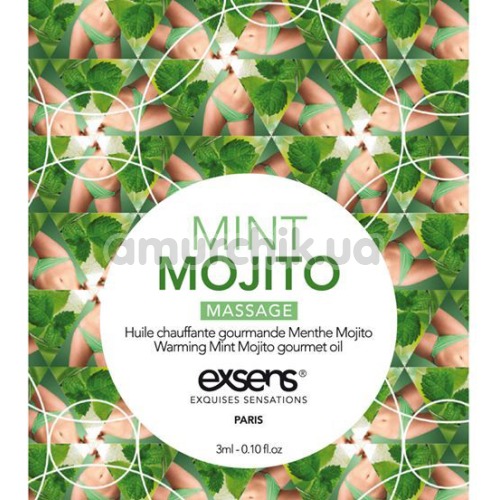 Масажна олія з зігріваючим ефектом Exsens Mint Mojito Massage - Мохіто, 3 мл