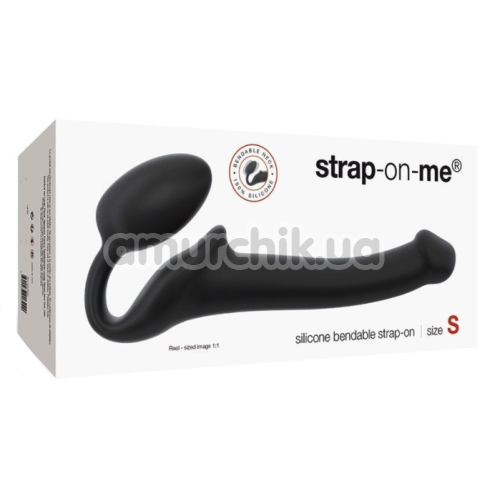 Безремневой страпон Strap-On-Me Silicone Bendable Strap-On S, черный