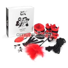 Бондажный набор Art of Sex Soft Touch BDSM Set, красный - Фото №1