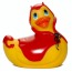 Клиторальный вибратор I Rub My Duckie Red Devil, желтый - Фото №0