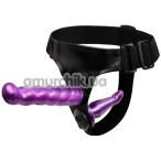 Подвійний страпон Female Harness Ultra, фіолетовий - Фото №1