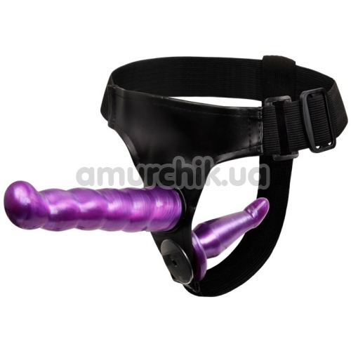 Двойной страпон Female Harness Ultra, фиолетовый - Фото №1