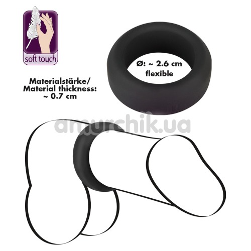 Эрекционное кольцо Black Velvets Cock Ring 2.6 cm, черное