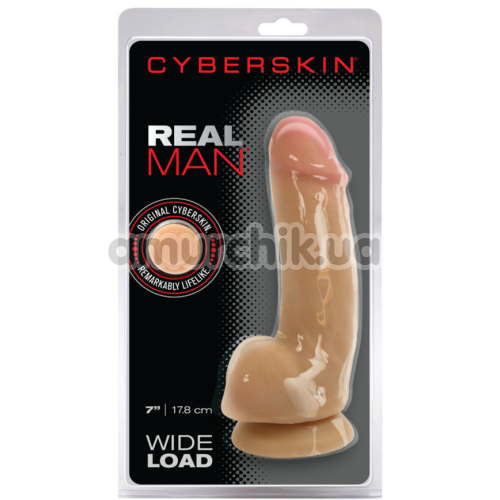 Фаллоимитатор CyberSkin Real Man Wide Load, телесный