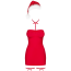 Костюм Санты Obsessive Kissmas красный: платье + шапка + чокер + подвязки - Фото №3