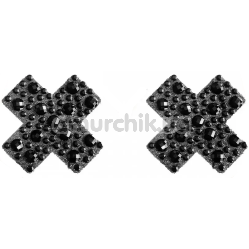 Украшения для сосков Leg Avenue X-Factor Rhinestone Nipple Covers, черные - Фото №1