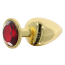 Анальная пробка с красным кристаллом Taboom Bondage In Luxury Butt Plug Diamond Jewel Large, золотая - Фото №2