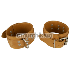 Фіксатори для рук Zado Fetish Line Leather Wrist Cuffs, коричневі - Фото №1