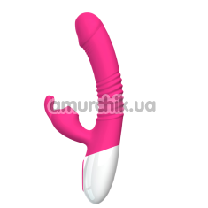Вибратор с подогревом FoxShow Silicone 7 Function Vibrator Rabbit, розовый - Фото №1