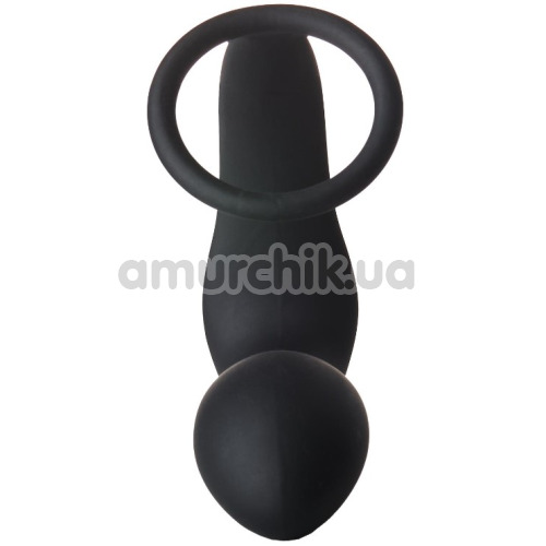 Анальная пробка с вибрацией и эрекционным кольцом Fantasstic Vibrating Anal Plug With Cockring, черная