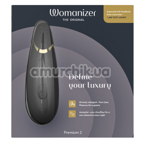 Симулятор орального секса для женщин Womanizer Premium 2, черный