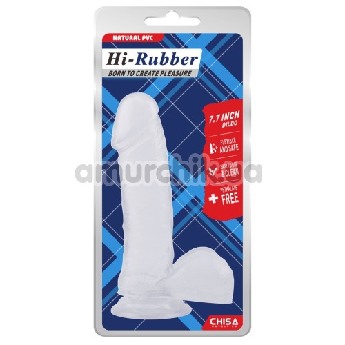 Фалоімітатор Hi-Rubber 7.7 Inch, прозорий