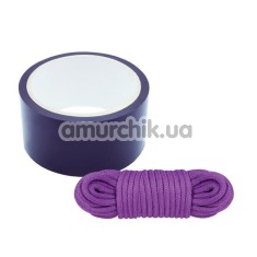 Бондажный набор BondX Bondage Ribbon & Love Rope, фиолетовый - Фото №1