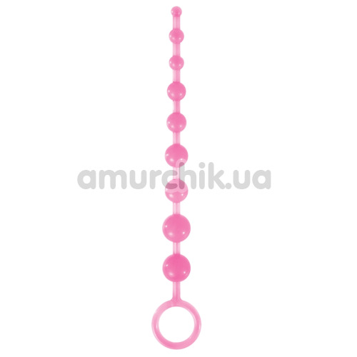 Анальная цепочка Firefly Pleasure Beads - светящаяся в темноте, розовая - Фото №1