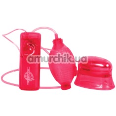 Вакуумная помпа для вагины с вибрацией Pucker Up, красная - Фото №1