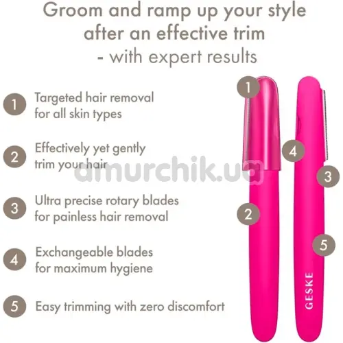 Триммер Geske Precision Trimmer 4 in 1, ярко-розовый