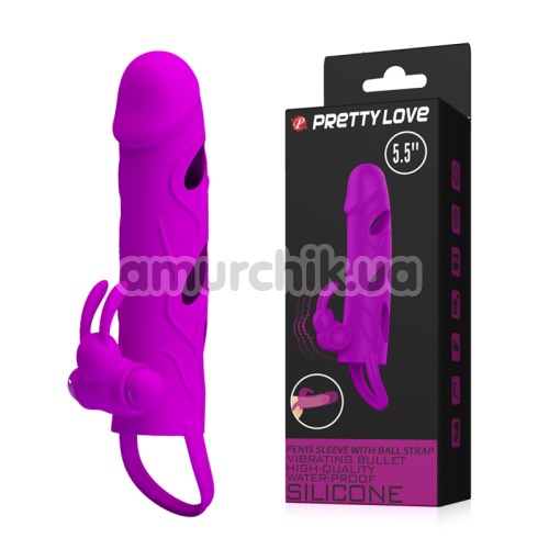 Насадка на пеніс з вібрацією Pretty Love 026216-1, рожева