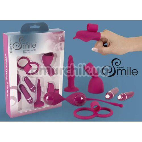 Набір секс іграшок Sweet Smile Couple's Toy Set 7 Pieces, рожевий