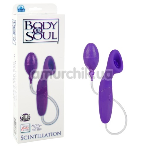 Вакуумная помпа для клитора с вибрацией Body & Soul Scintillation, фиолетовая