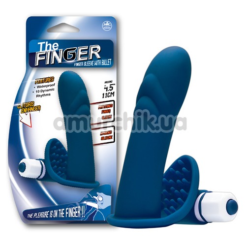 Насадка на палець з вібрацією The Finger, синя