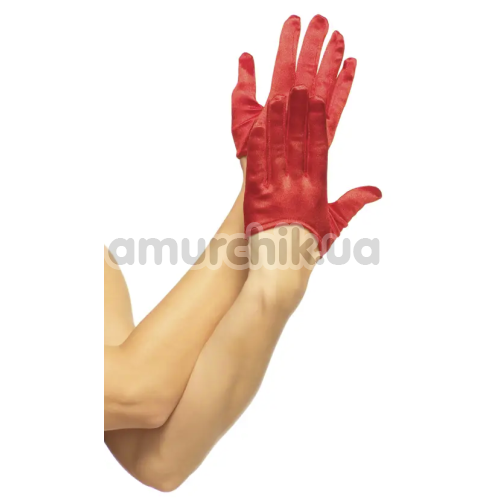 Рукавички Leg Avenue Mini Cropped Satin Gloves, червоні