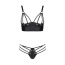 Комплект Passion Free Your Senses Erotic Line Malwia Bikini, чорний: бюстгальтер + трусики-стрінги - Фото №3