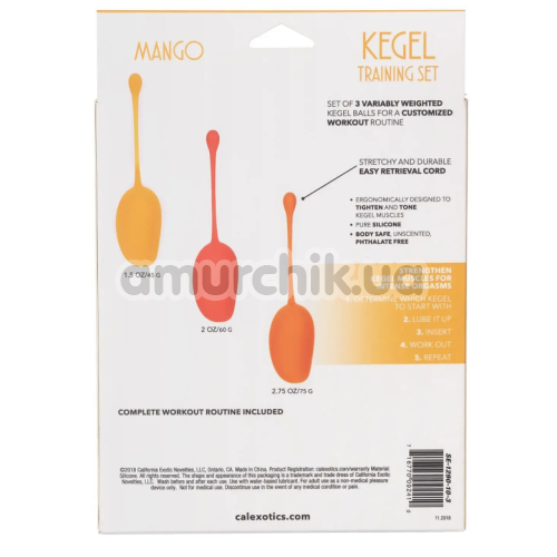 Набор вагинальных шариков Kegel Training Set Mango Squeeze Relax Repeat, оранжевый