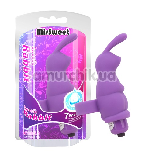 Насадка на палець з вібрацією MisSweet Sweetie Rabbit, фіолетова