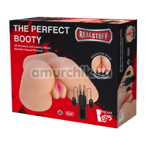 Искусственная вагина и анус с вибрацией Realstuff The Perfect Booty, телесная