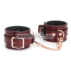 Фиксаторы для рук Liebe Seele Wine Red Leather Handcuffs with Rose Gold Hardware, бордовые - Фото №1