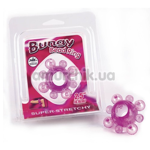 Эрекционное кольцо Bungy Bead Ring фиолетовое
