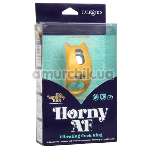 Віброкільце для члена Naughty Bits Horny AF Vibrating Cock Ring, жовте