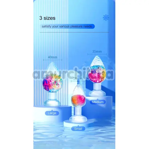 Анальна пробка Rainbow Silicone Anal Plug Large, райдужна