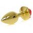 Анальная пробка с красной розочкой Exclusivity Jewellery Gold Rose Plug, золотая - Фото №3