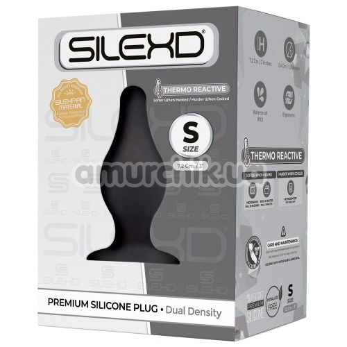 Анальна пробка SilexD Premium Silicone Plug Model 2 Size S, чорна